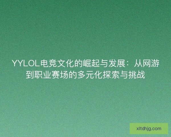 YYLOL电竞文化的崛起与发展：从网游到职业赛场的多元化探索与挑战