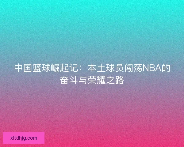 中国篮球崛起记：本土球员闯荡NBA的奋斗与荣耀之路